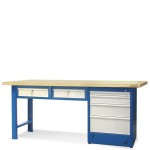Stół warsztatowy HSS08 z szafką H12 + 2 szuflady