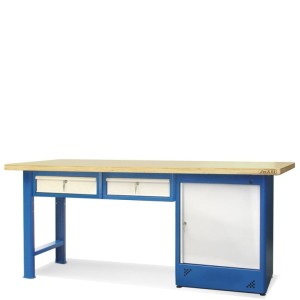 Stół warsztatowy HSS08 z szafką H11 + 2 szuflady
