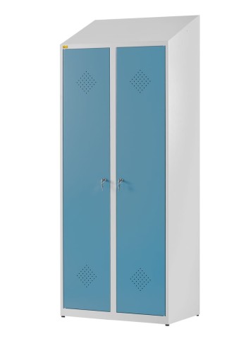 Szafka BHP 800 z ukośnym dachem, drzwi 110 st. SILVER