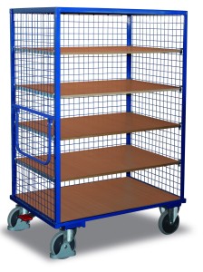 Wózek z 5 półkami osiatkowany, wysoki